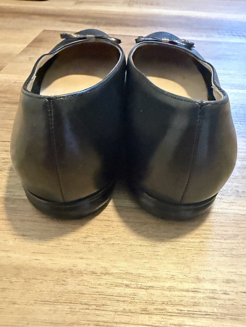Salvatore Ferragamo Boutique Women’s Flats Black Size 10 Leather And Snake Skin - Picture 5 of 9